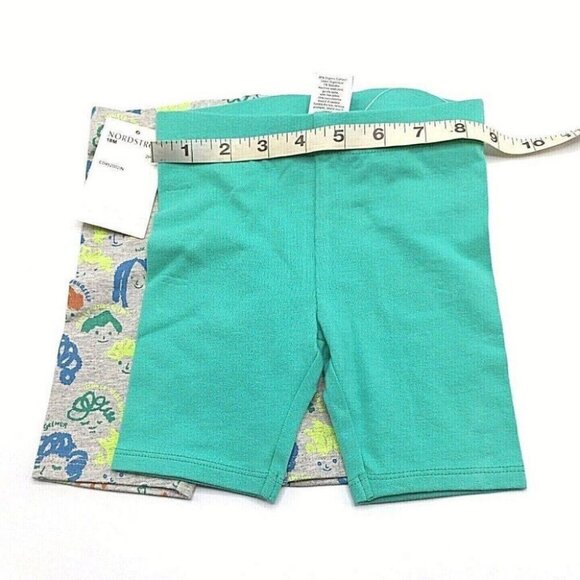 Open Edit Nordstrom Baby Clothes Top & Two Shorts Set 18M Green Multicolor NEW - Picture 8 of 10